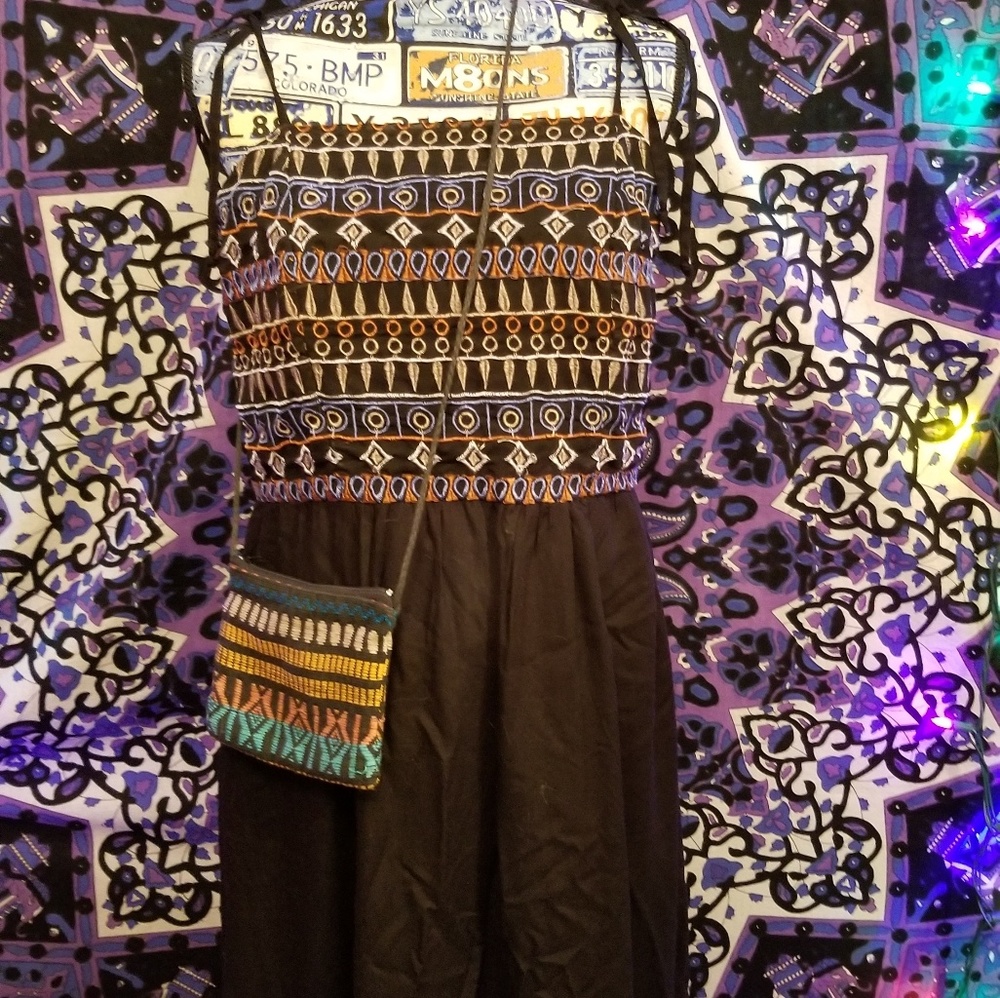 Tribal boho maxi dress plus size